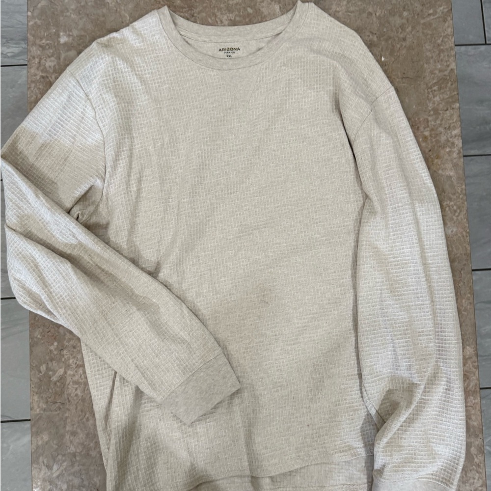 Arizona Jean Company Cream Crewneck Sweater Knit